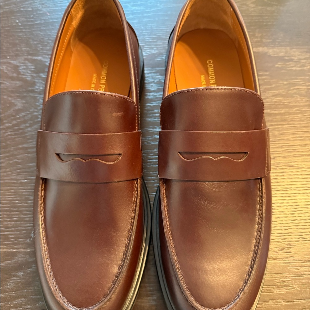 Common Projects Dark Brown Leather Slip-Ons